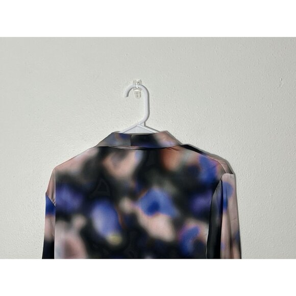 NWT Topshop Satin Tie Dye Shirt In Multi Size 6 - Picture 9 of 15